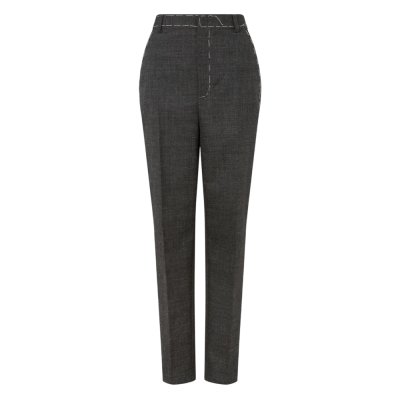 THE EMBROIDERED WOOL CANVAS PANTS